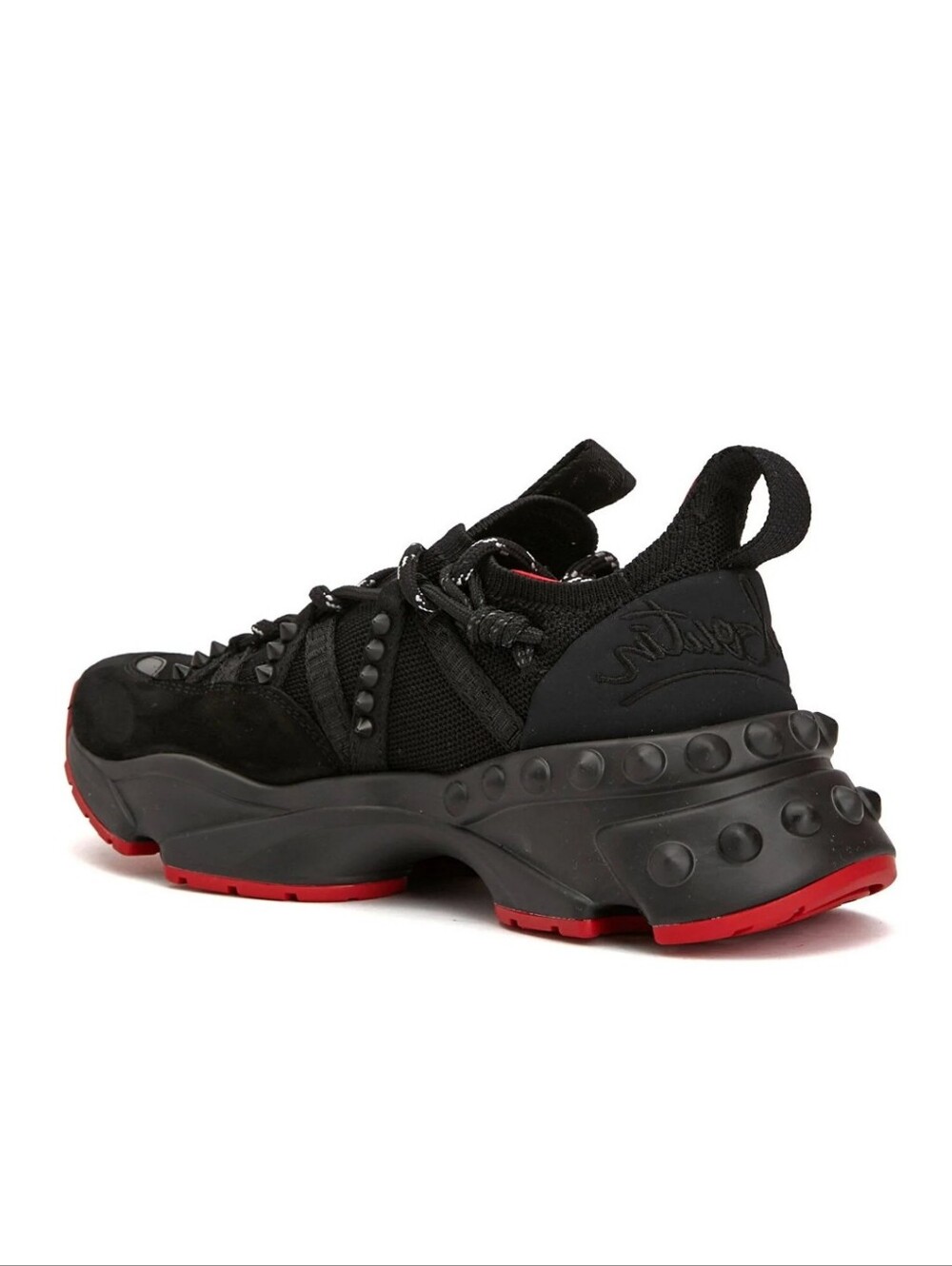 $1150 Christian Louboutin TrailnRun Neoprene Suede Black Sneakers EU 38 US 8 NIB - Picture 5 of 11
